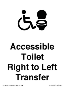Accessible Toilet with Right to Left Transfer